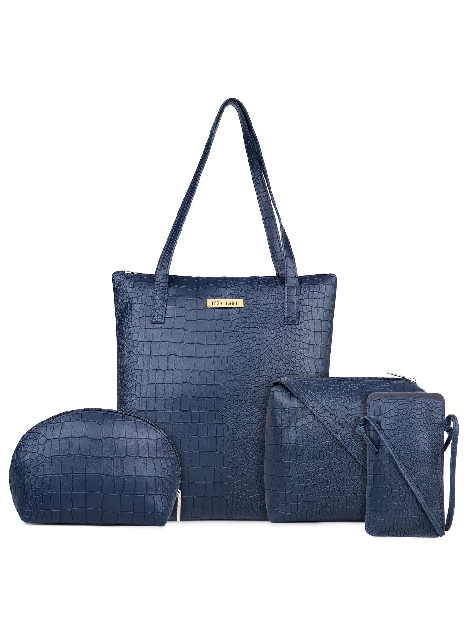 LEGAL BRIBE Crock Style Long Tote Bag Combo Of 4 (Blue) (B0CQP8JVFW) Amazon Price History, Amazon Price Tracker