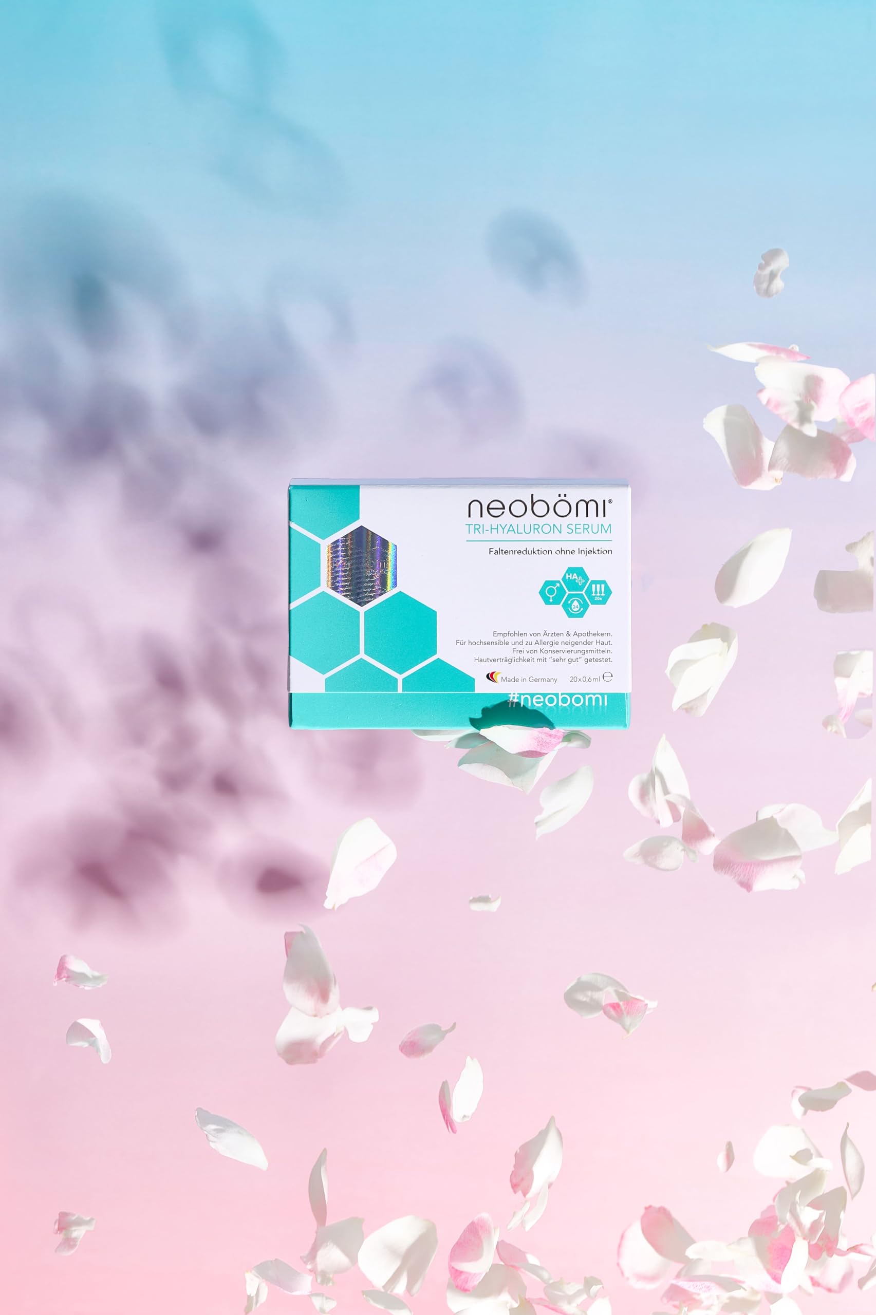 Hyaluronsäure Serum Hochdosiert - Vorratspackung 5 * 20 * 0,6ml - Hyaluron Anti-Aging Gesichtscreme gegen Falten - Natürliches Gesichtsserum - Dermatest Testsieger - Made in Germany