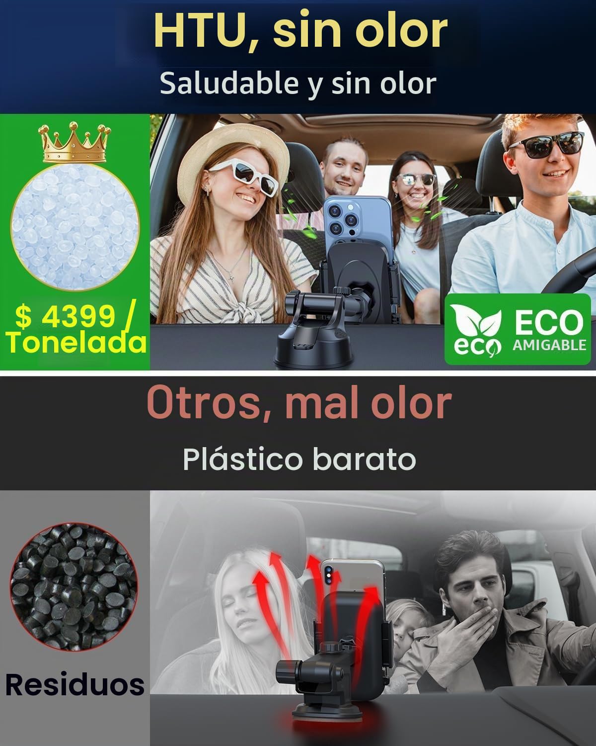 [Verdadero grado militar] Soporte para teléfono de coche 【2025 más fuerte succión y clip】 Soporte universal para teléfono celular para coche, para salpicadero, parabrisas y ventilación para iPhone 16