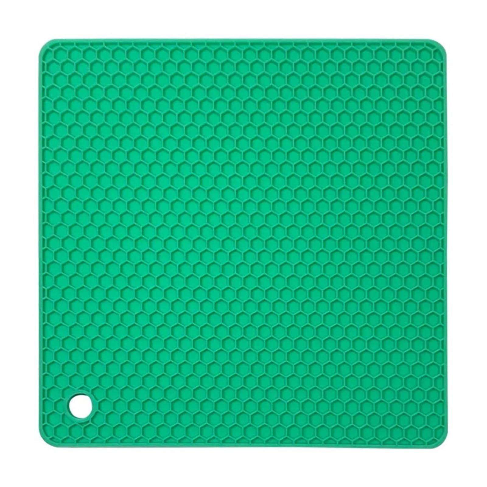 JZQKXMVNCLH 18cm Square Silicone Mat Heat Resistant Potholder Dining Placemat Non-slip(Nordic green)