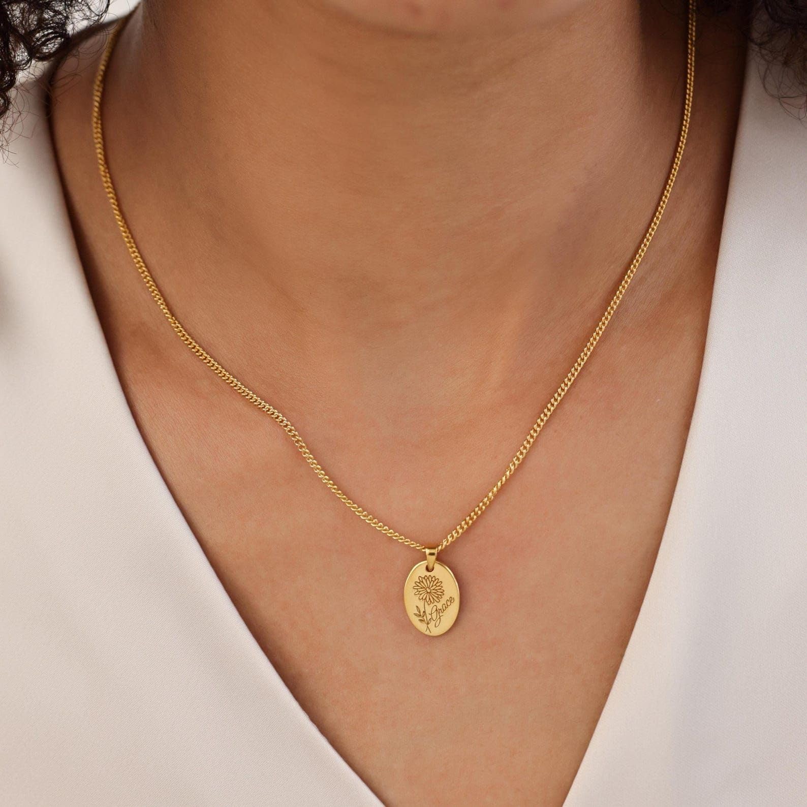 925 nomi personalizzati Collane Compleanno Festa della mamma Anniversario fatto a mano Nascita personalizzata Fiore con nome Collana argento sterling