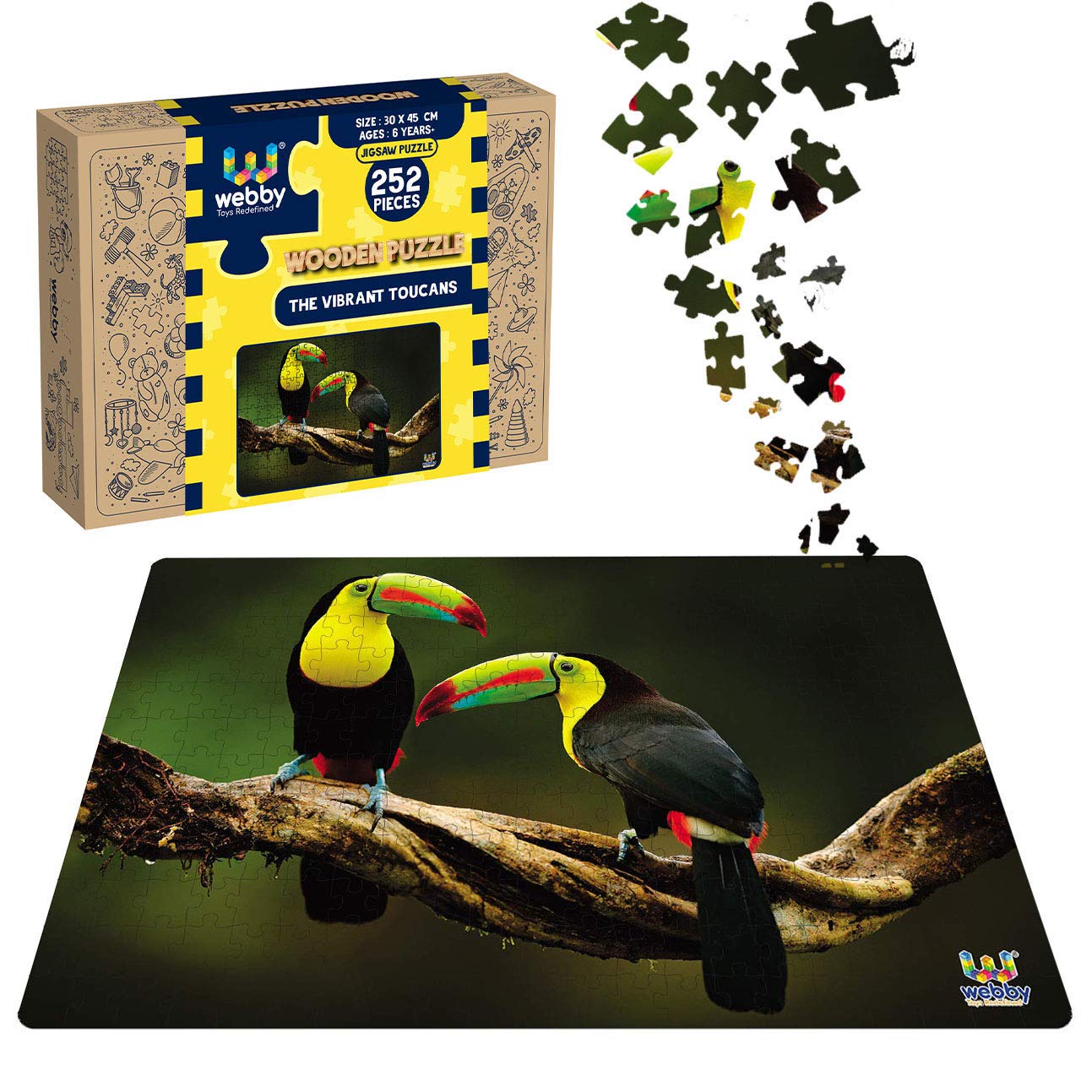 Webby The Vibrant Toucans Wooden Jigsaw Puzzle, 252 Pieces (B08HHBB52X) Amazon Price History, Amazon Price Tracker