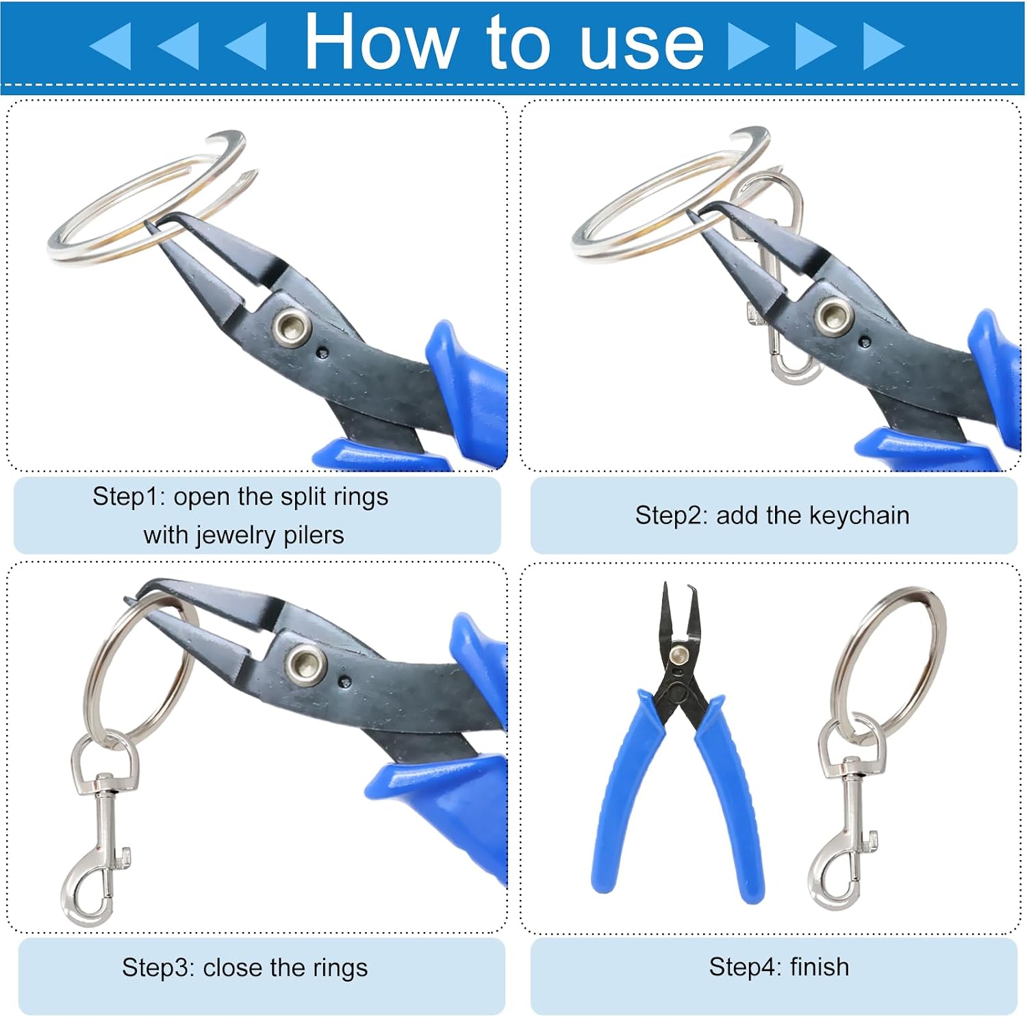 Honbay 1PCS Split Ring Opening Pliers Tweezers Jump Ring Opener Tools Jewelry Making Tools Jewelry Pliers for Opening Split Ring or Key Chain