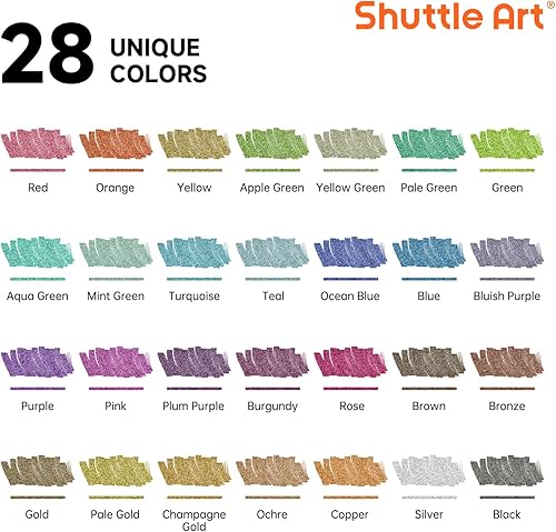 Miniatura 2 de 28 marcadores de pintura acrílica metálica de doble punta, con punta de pincel y punta fina, para pintar roca, cerámica, madera, lienzo, plástico