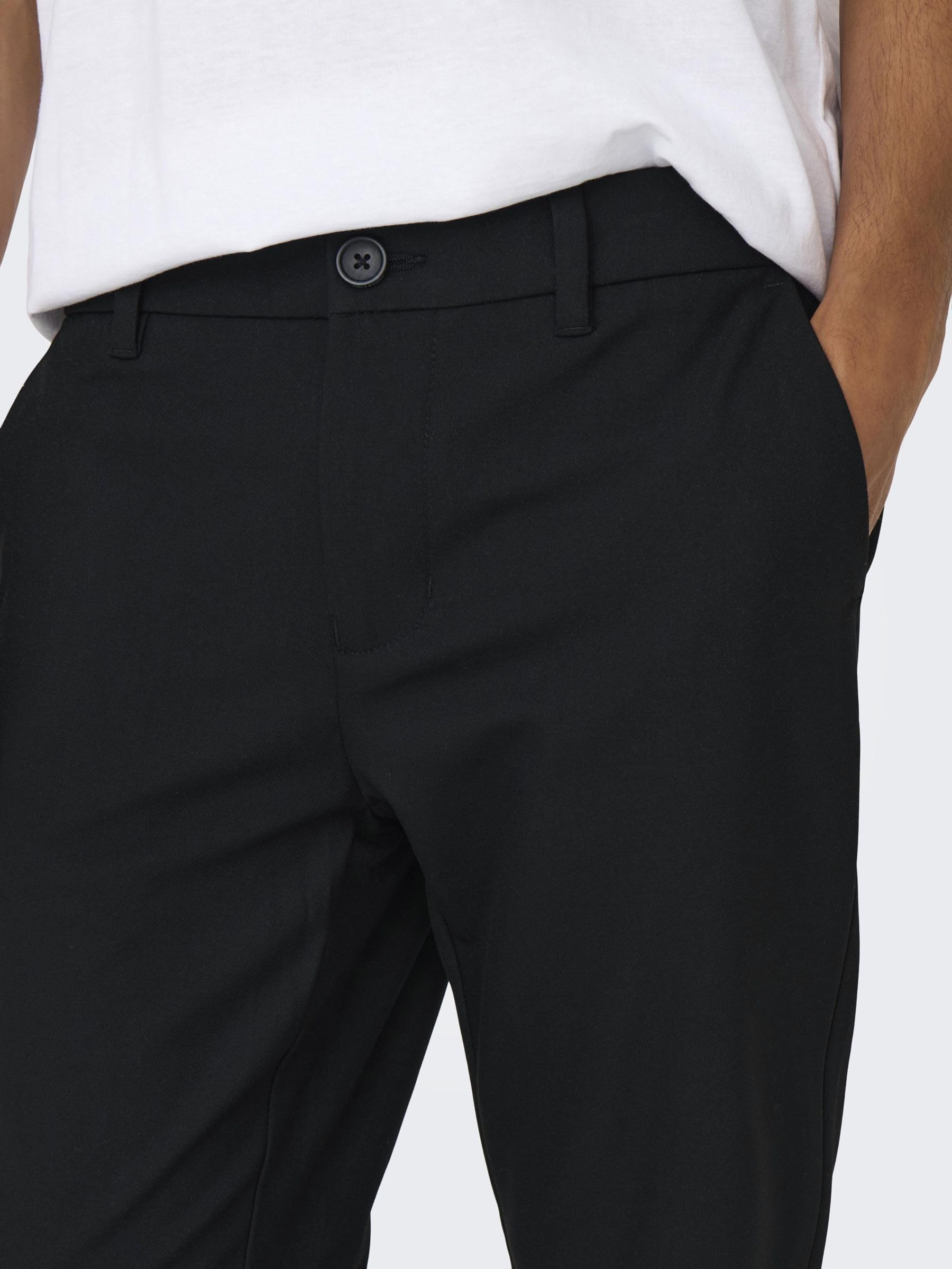 ONLY & SONS Herren Onsbrad Life Slim 0184 Pant Stoffhose, Schwarz, 29W / 32L EU – Ansicht 3