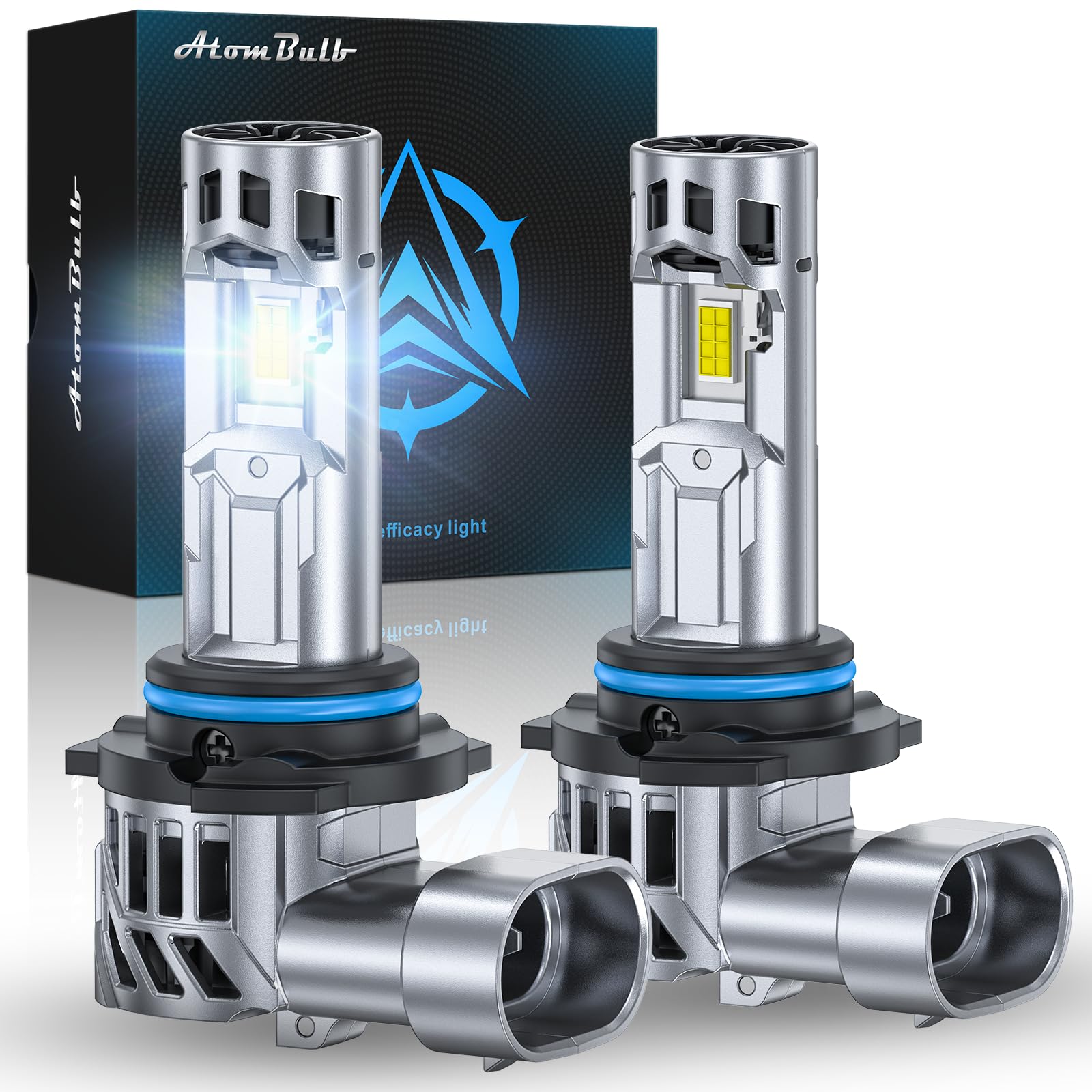 Photo 1 of AtomBulb 9005/HB3 Bulbs, 2026 Latest Dual Fans Cooling Design, 80000LM Brightest 20X Brighter, 1:1 Mini Size, 6500K Cool White, 1 Min Plug and Play, 80000H Lifespan, Pack of 2