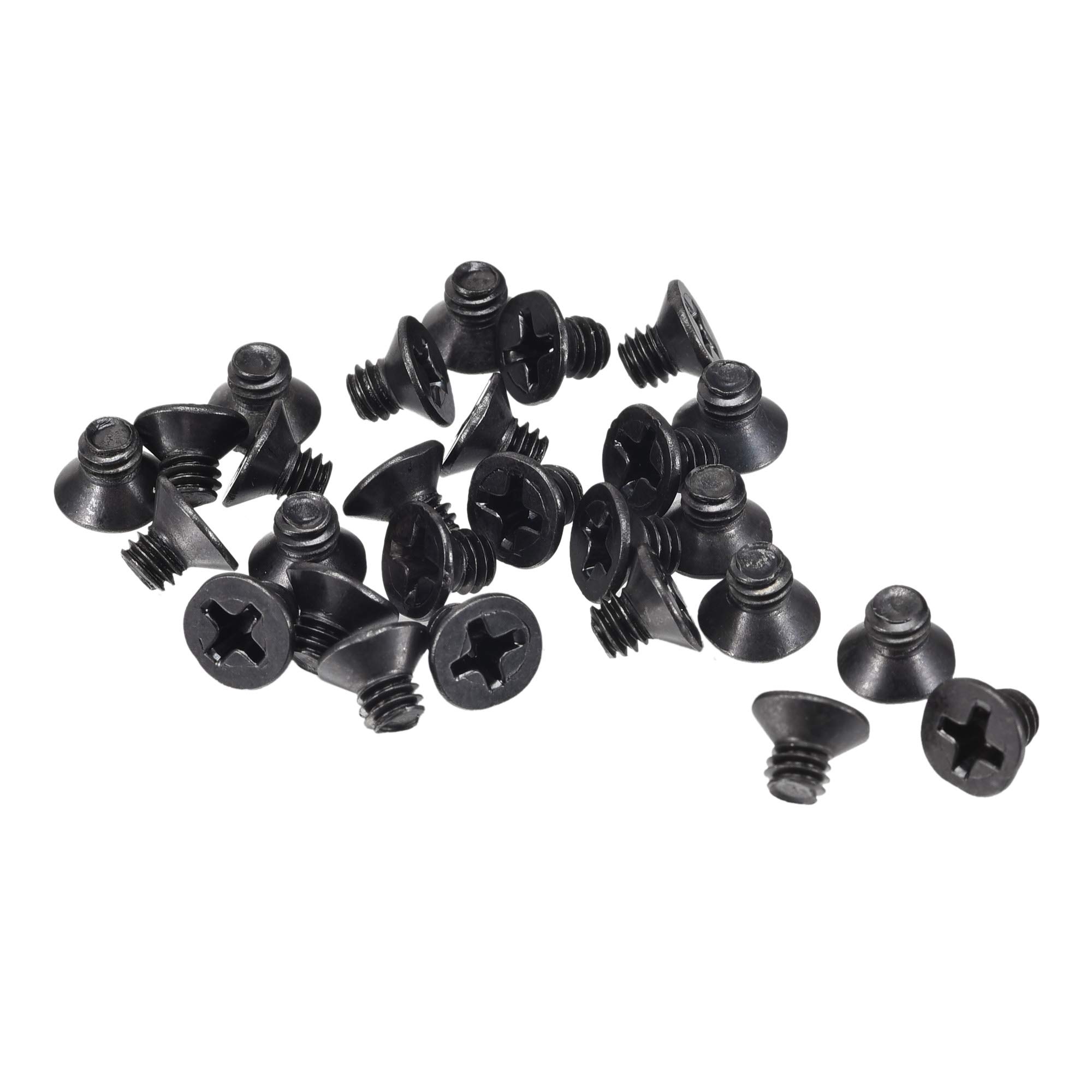 sourcing map M4 x 5mm krzyżak śruby czarny do laptopa PC TV wentylator przełącznik 150 szt