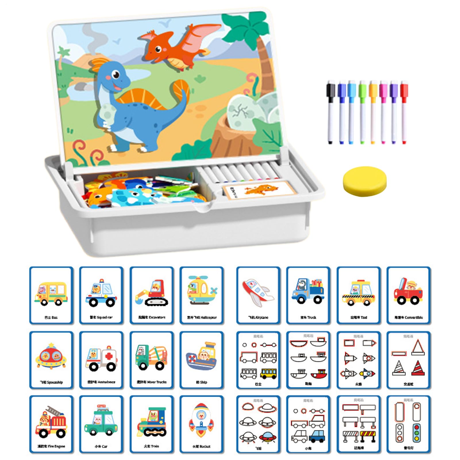 Magnetyczna Puzzle Edukacyjne Dla Dzieci, Dwuletnie Dopasowanie | 32x25x8 Cm, Ga Przebierania Się, Zabawna Twarz Magnetyczna Gra W Podróż, Przenośne I, Dla Przedszkola, Wakacje,