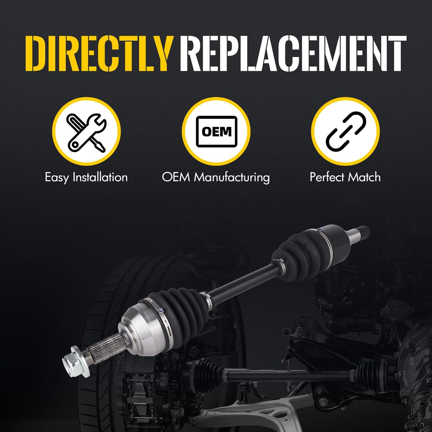 KUSATEC CV Axle Shaft Assembly Compatible with Ford Focus 2000-2011, Front Left side, 2.0L L4, Replace# 66-2143