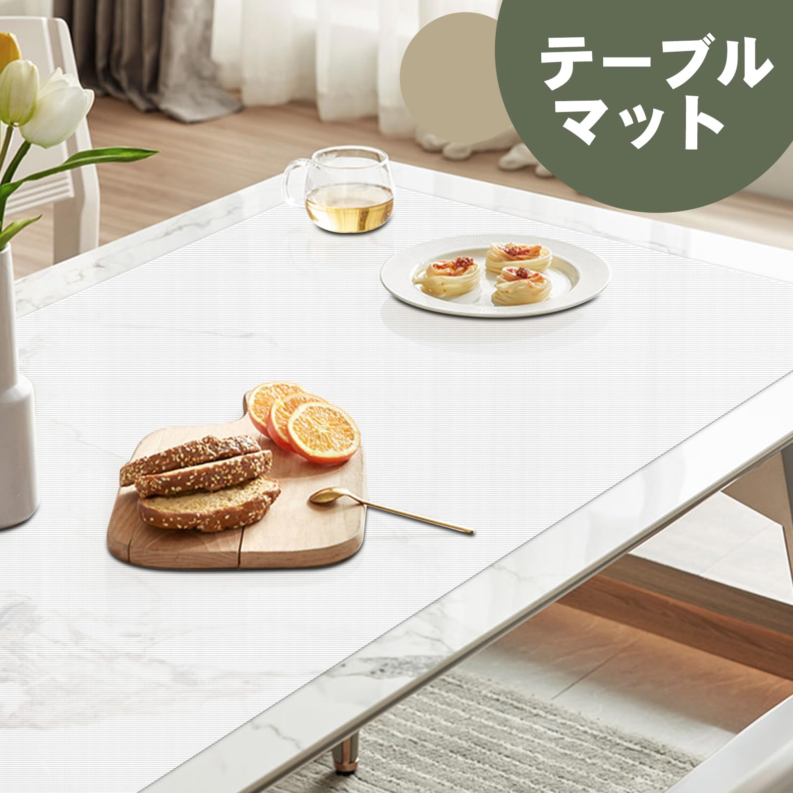 KitchenRaku シリコンマット 調理台保護マット キッチンカウンタープロテクター 特大 滑り止め 傷防止 防汚 防水 吸音 柔軟 カット可能 コンパクト収納 半透明 (60*90) (60*80CM)