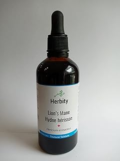 Lion's Mane Tincture Liquid Extract, Hand Crafted Natural Medicine Remedies Herb Formula Drops, Non-GMO, Vegan, Gluten Free, No Fillers (Hericium erinaceus) (100 ml (Pack of 1))
