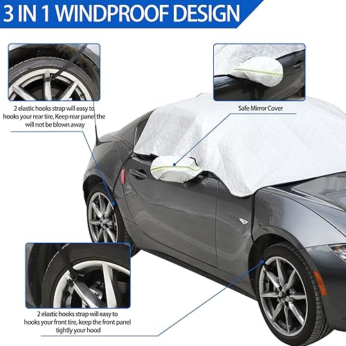 Miniatura 4 de Cubierta de nieve para parabrisas para Mazda MX-5 ND 2016-2023, cubierta de parabrisas delantero para hielo y nieve, cubierta de hielo extra gruesa