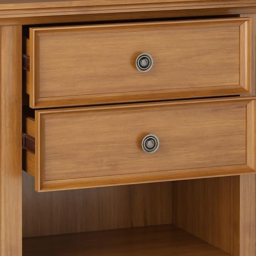 Miniatura 65 de SIMPLIHOME Amherst Mesita de noche tradicional de madera maciza de 24 pulgadas de ancho, color gris niebla, para sala de estar y dormitorio Gris