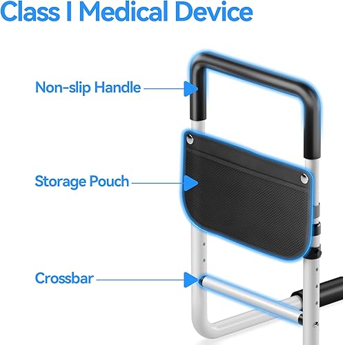 Miniatura 6 de Riel de cama ajustable para adultos mayores soporte de cabecera para personas mayores, se adapta a KingQueenFullTwin, dispositivo médico resistente