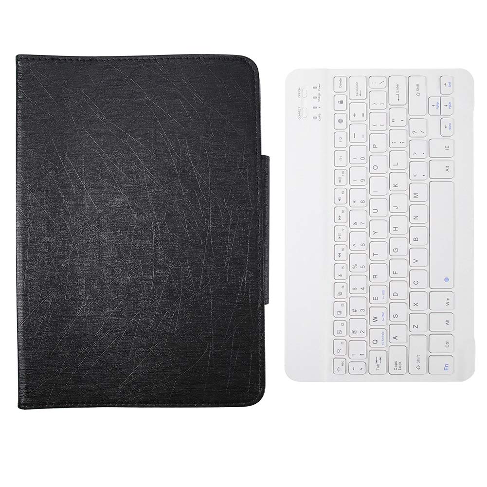 Teclado Bluetooth con funda de poliuretano para Android e iOS, funda abatible y soporte para tableta de 9.7 a 10.1 pulgadas, cubierta universal de teclado de 10 pulgadas