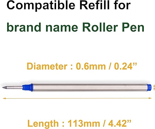 Miniatura 2 de Paquete de 10 repuestos para bolígrafos de punta redonda con tapa, paquete a granel (punta media). 4.42 pulgadas x 0.24 pulgadas