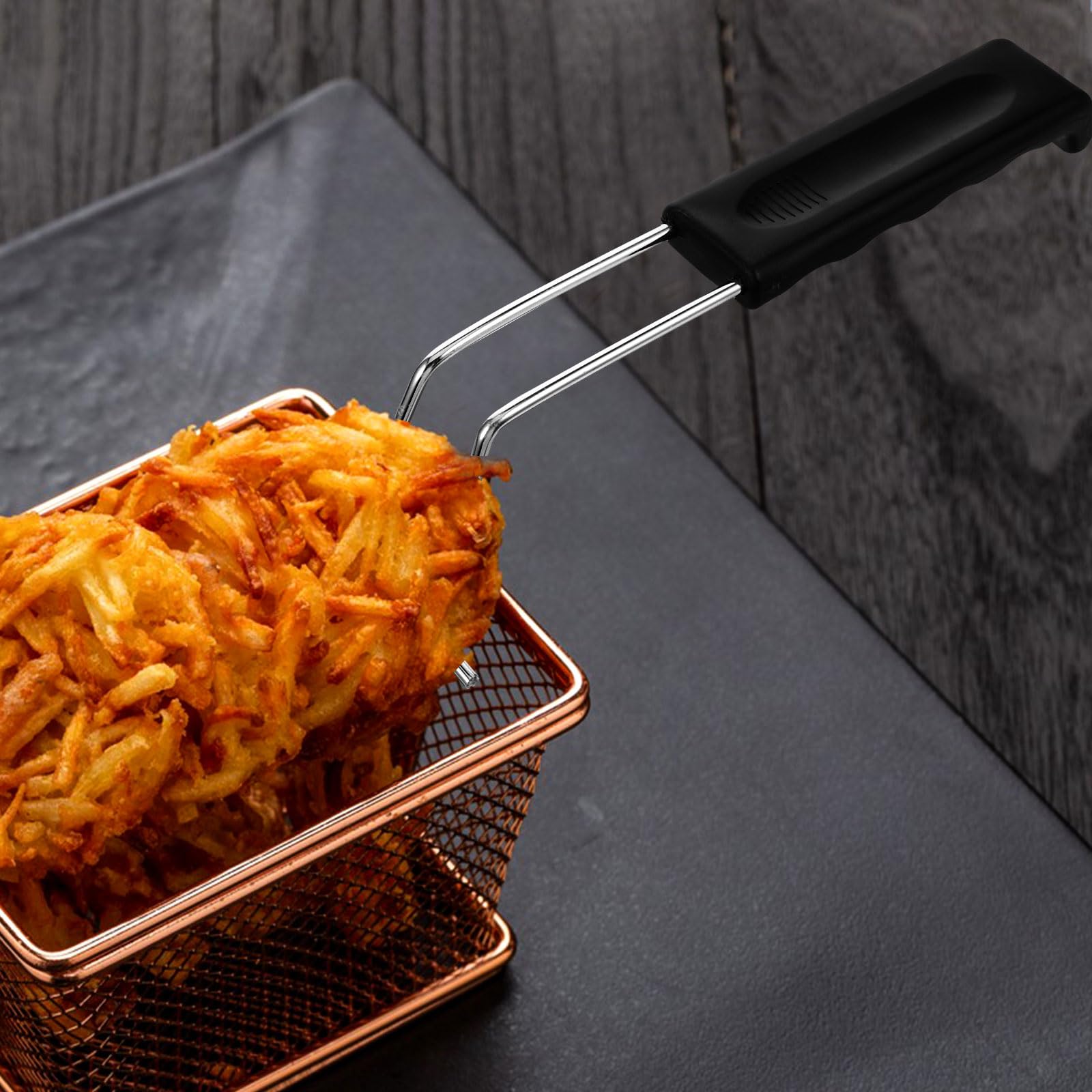 Sosoport Manico Ricambio Cestello Friggitrice Antiscivolo Resistente al Calore Set 3 Pezzi 25 Cm Accessorio Cucina per Uso Domestico Sicurezza e Facilità D’uso