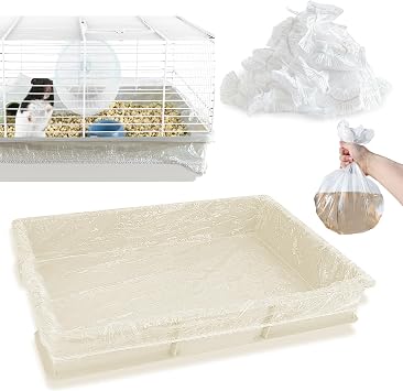 Disposable 50 pcs Small Animal Cage Liners, Rabbit Tray Film Liner Bunny Litter Pan Bags Guinea Pig Cage Toilet Plastic Film for Bird Hamster Chinchilla Hedgehog