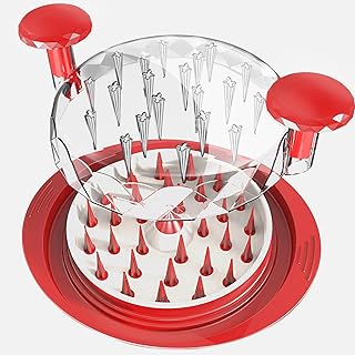 Chicken Shredder Tool Twist, 11" Heavy Duty Large Chicken Shredder with Plate, Meat Grinders Gadgets Machine, BPA Free, Strong Anti-Slip, Dishwasher Safe, Suitable for Pork Beef Chicken, Red