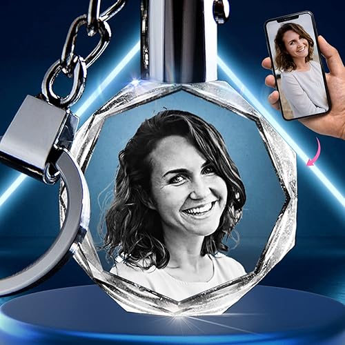 Miniatura 10 de Llavero de cristal Foto  Llavero grabado personalizado con imagen de cristal
