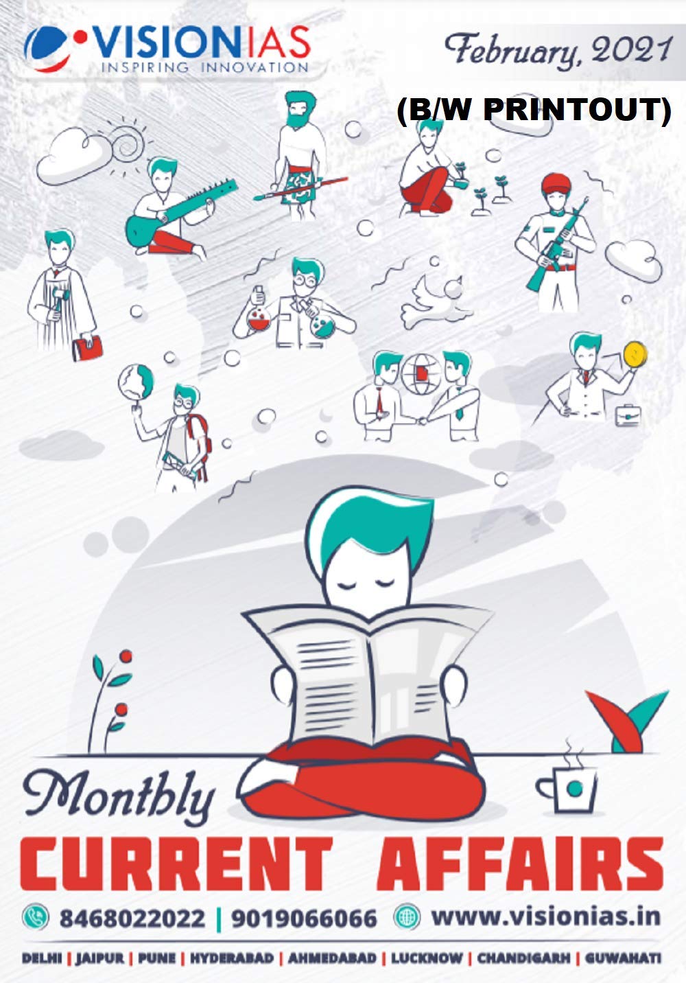 Vision IAS Current Affairs February 2021 [B/W PRINTOUT]