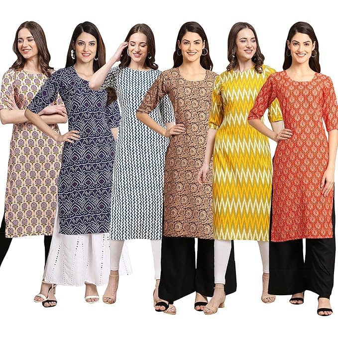 Image of Pinkmint Kurti for Women, Kurta for Women, Kurti, Digital Printed Kurta, Women's Casual Kurta, Kurta Set, Office Wear Kurta, Straight Kurta, Kurta Combo