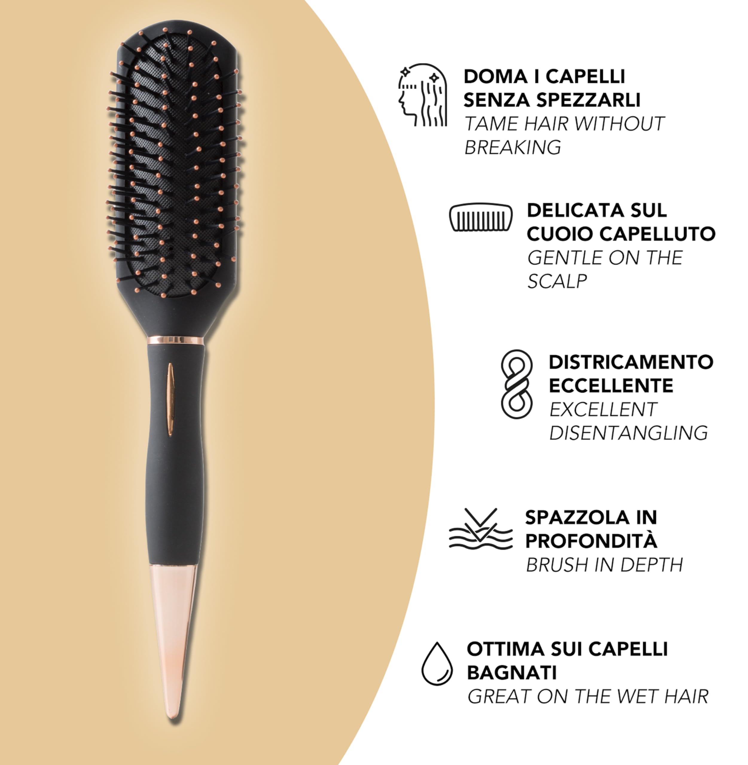 IPEA Small Detangling Hats Brush, 23 cm, Brush for Detangling and Detangling Knots and Comb Dry, Wet or Wet Hair - Image 4