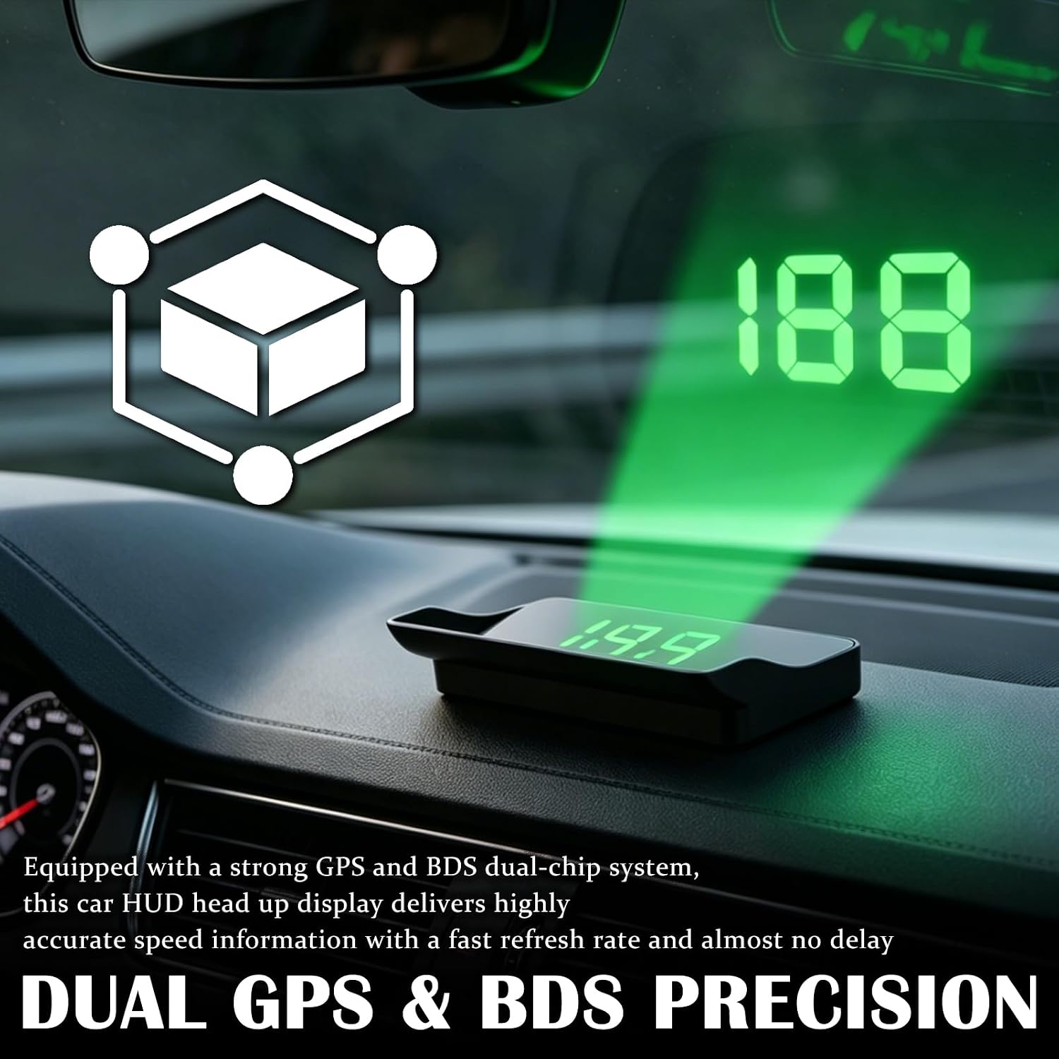 2026 Upgraded Heads up Display for Cars with HD Large Font,GPS Digital Speedometer for Car with USB Plug & Play,Adjustable Brightness Universal Car HUD Heads up Display
