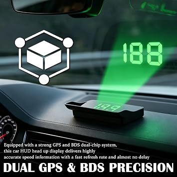 2026 Upgraded Heads up Display for Cars with HD Large Font,GPS Digital Speedometer for Car with USB Plug & Play,Adjustable Brightness Universal Car HUD Heads up Display