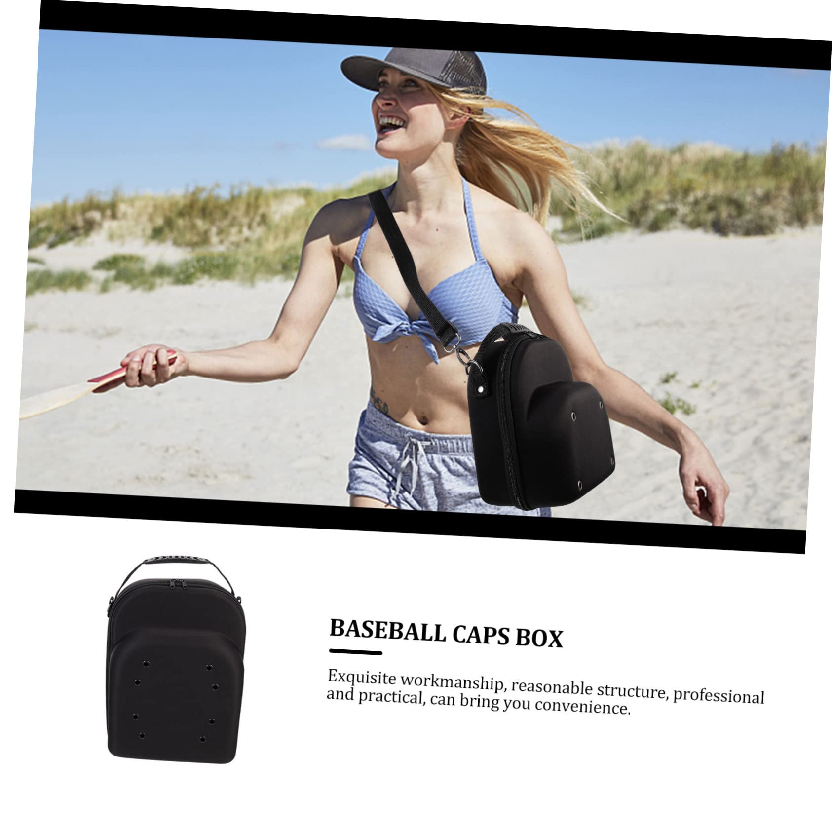 Cabilock Borsa Per Cappellino Da Baseball Custodia Da Viaggio Per Cappellino Portatile Con Cerniera Organizer Compatto Nero Per Cappellino Da Baseball.