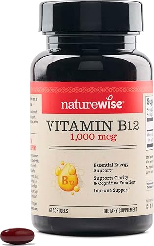 NatureWise Vitamina B12 1000 mcg – Suplemento dietético para apoyar el metabolismo energético, la claridad mental, la salud del sistema nervioso –