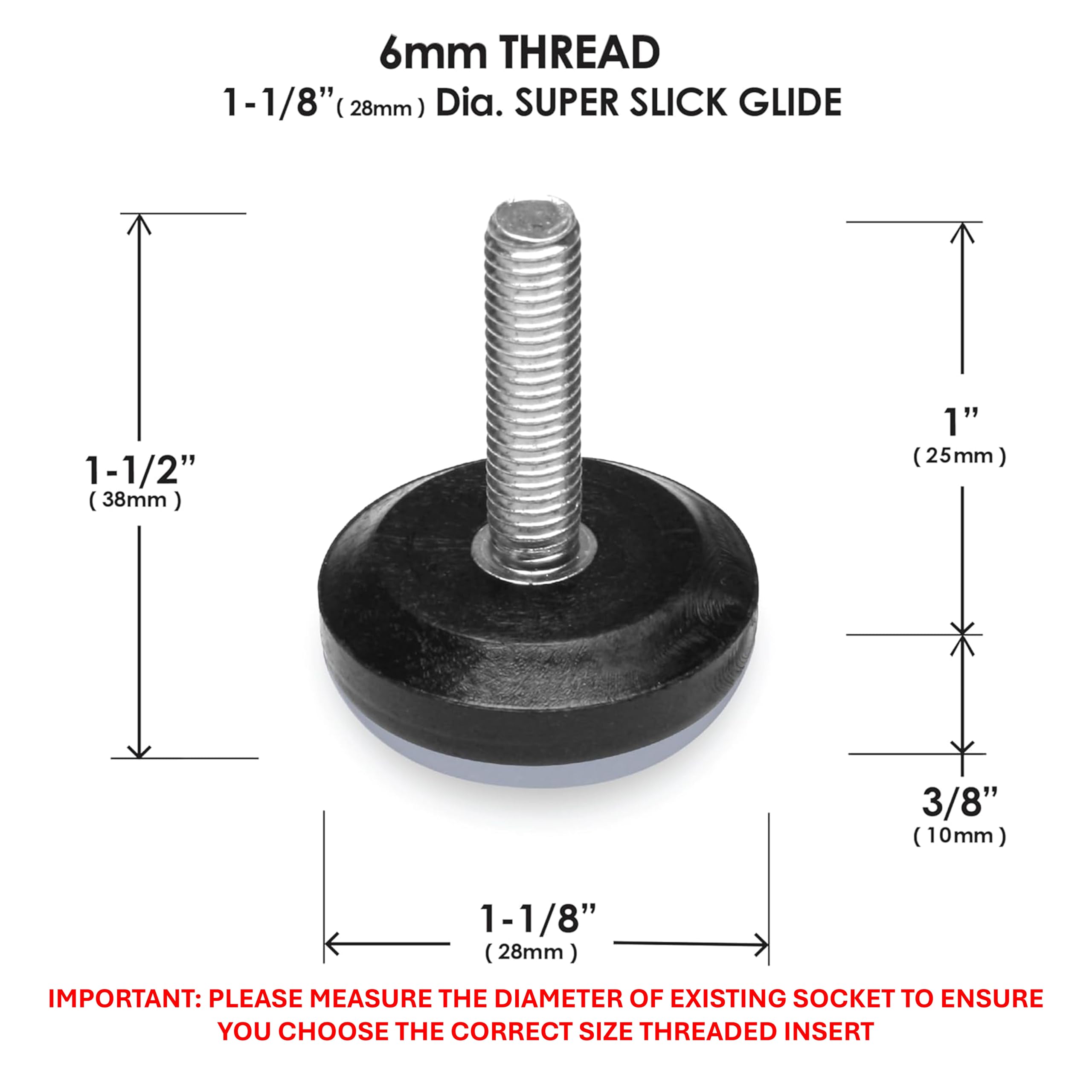Slipstick Gorilla Outdoor Adjustable Furniture Levelers (8 Pack) Weatherproof Screw in Leg Glides for Chairs Tables - Image 4