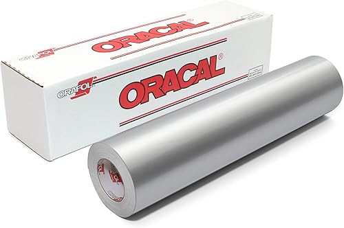 Oracal 651 Rollo de vinilo brillante de 12 pulgadas por 150 pies, color gris plateado (metálico)