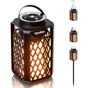 blonbar Bluetooth Speaker with Flame Light IP65 Waterproof Outdoor Speaker & Torch for Patio Garden Gifts for Men Women Classic