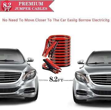 LIANXIN Car Emergency Roadside Kit,Auto Vehicle Safety Road Side Assistance Kits Jumper Cables Set Cables Set (8.2 Foot)