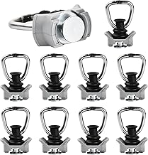 10 Pcs Single Bolt Adjustment L Track Adjustment Round Ring Aluminum Load Control Single Fit End Adjustment Airline Rail Tie Down Rails for a