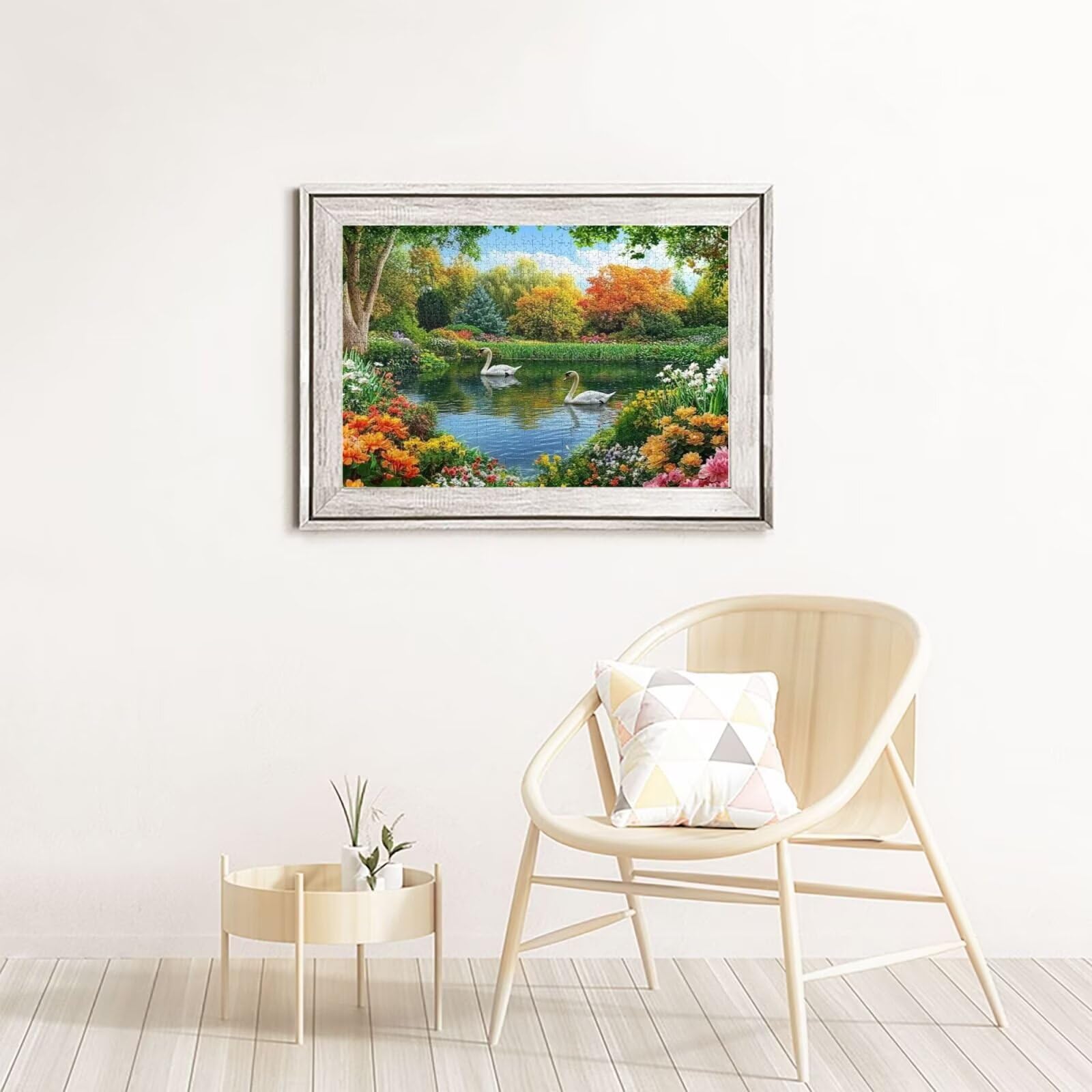 Puzzle 2000 Teile, Puzzle Erwachsene, Holzpuzzle Blume Impossible Jigsaw, Clevere Rätsel, HD Farbe Jigsaw mit Geschenkbox Verpackung for Room Decor, Geschenke für Frauen Schwan 100x70cm p-1424