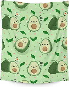 Blanket for Girls - 30"x40" Cute Avocado Throw Gifts - Green Soft Fuzzy Blankets for Couch & Office