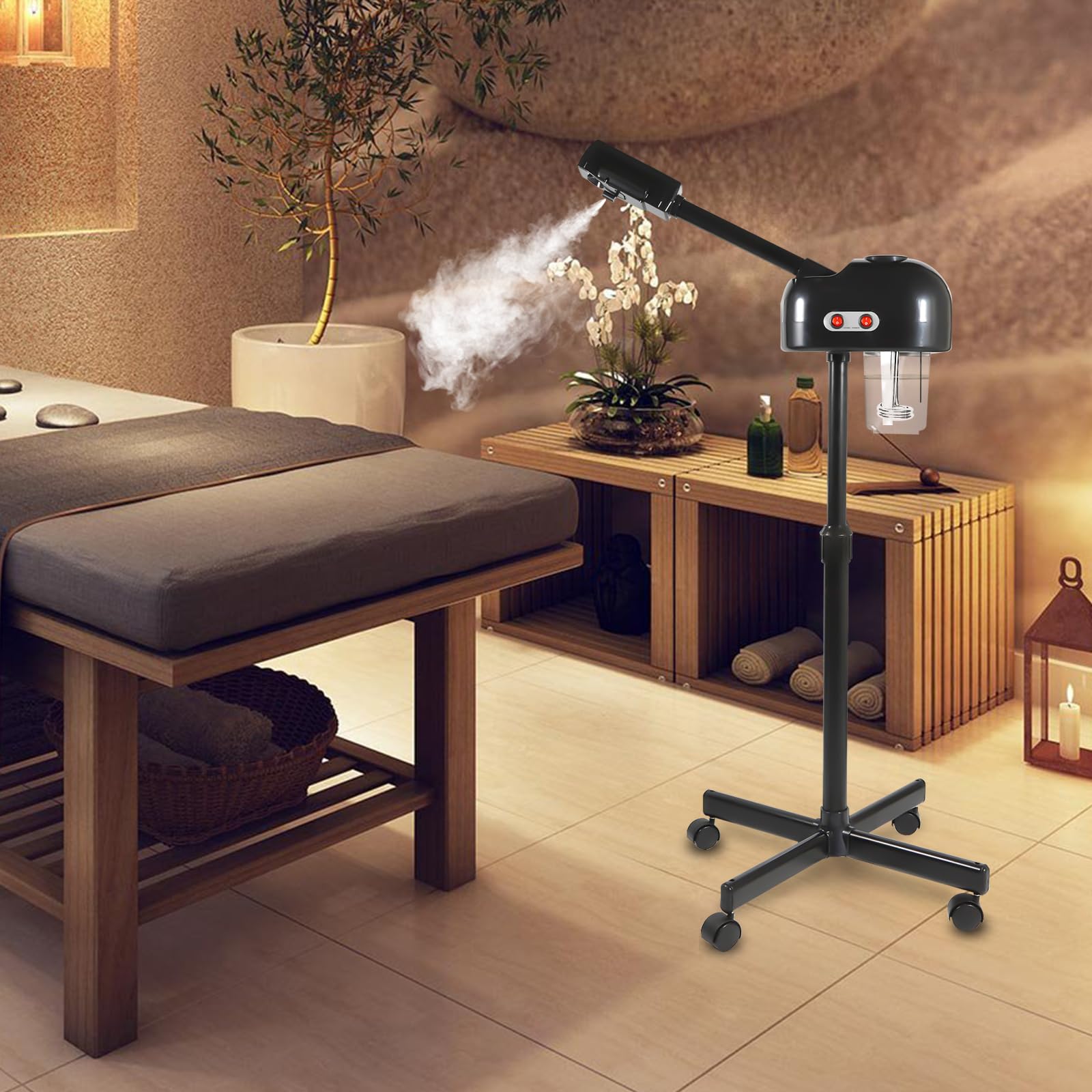 800 W vapore viso, sauna viso vapore con ruote altezza regolabile bellezza macchina