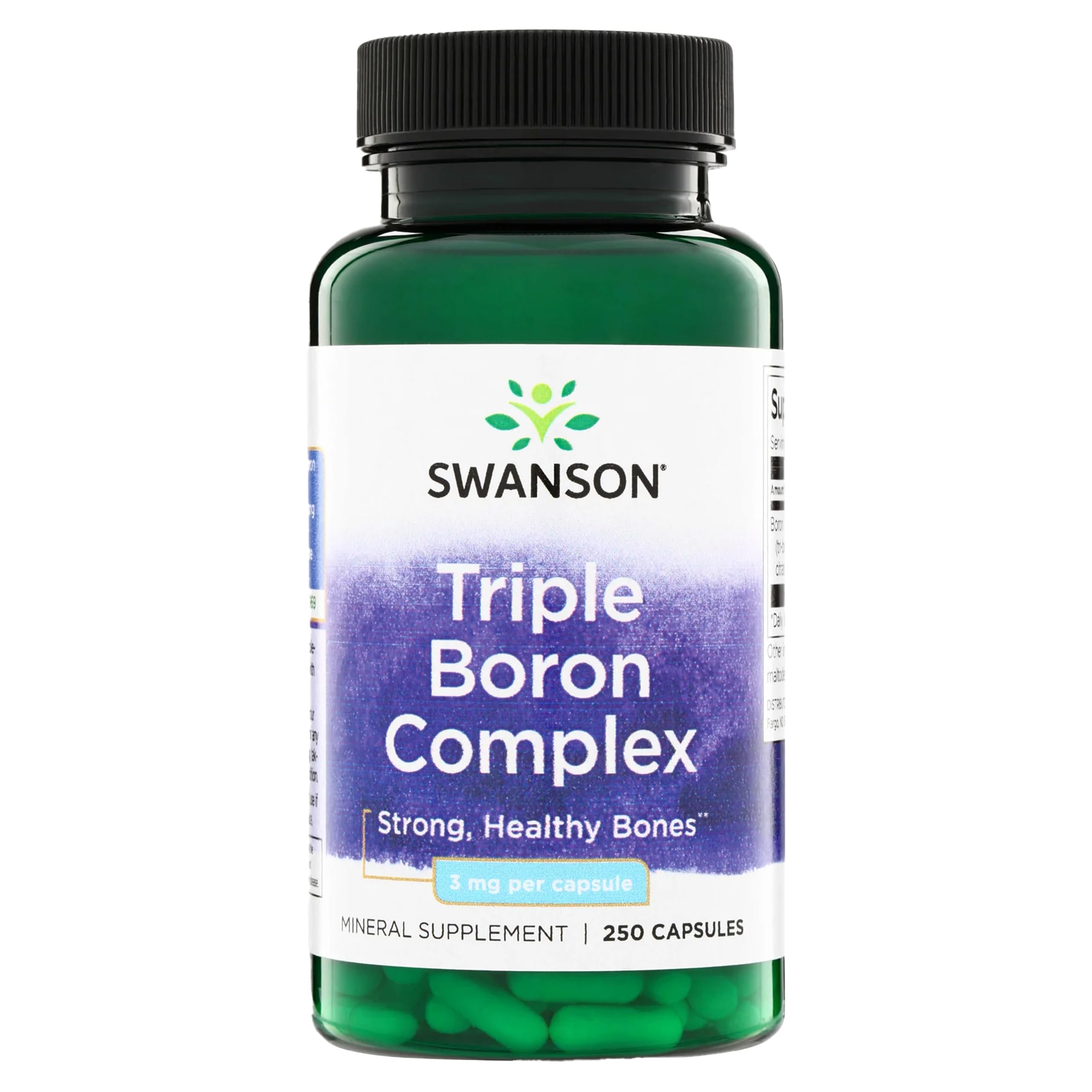 Swanson Triple Boron Complex Bone and Joint Supplement, 250 Capsules 250 Count (Pack of 1)