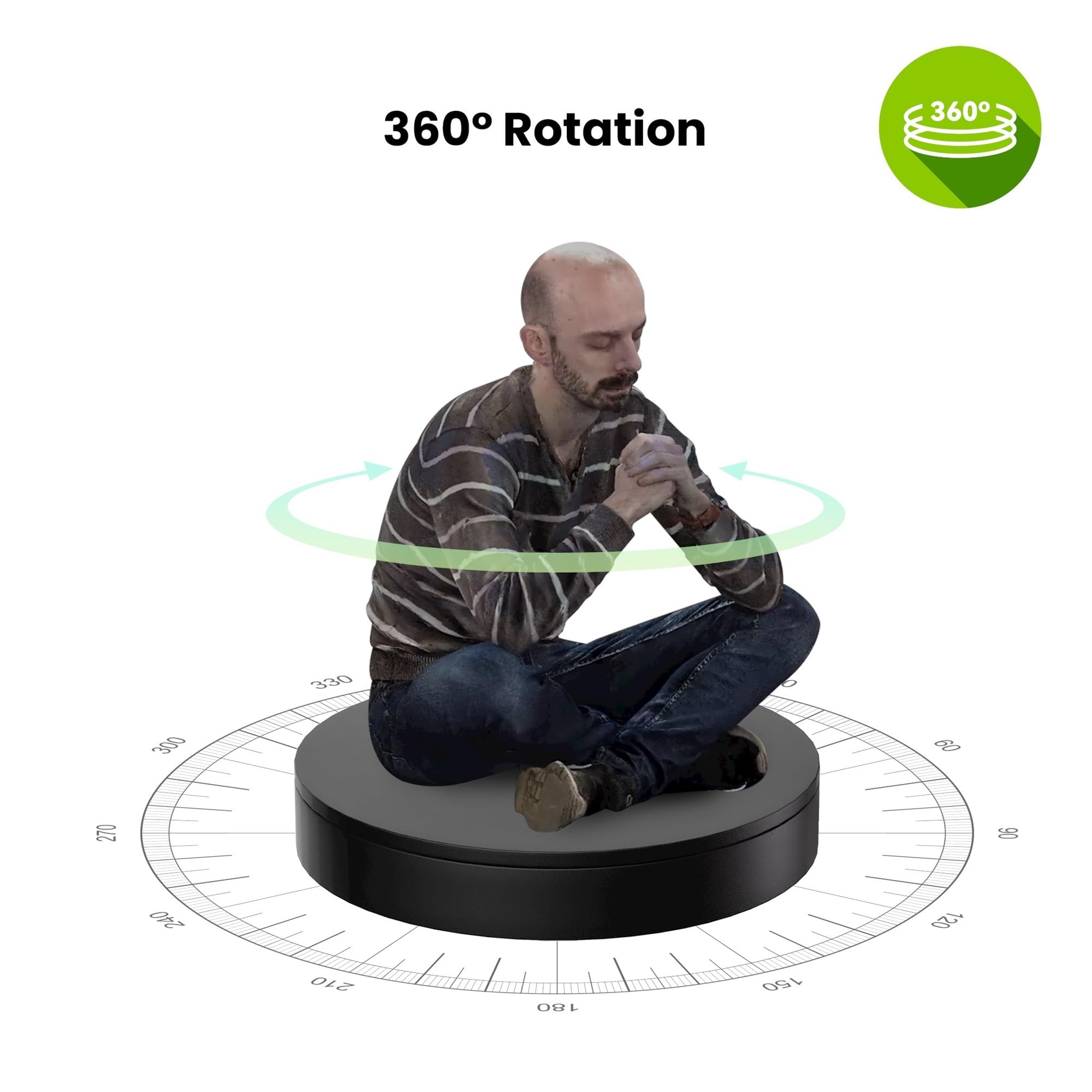 Rotierendes Display, Großer Drehteller Mit 200 Kg Tragender Verbindung, Unterstützt 3D-Scannen, 3D-Design, 3D-Scanner-Zubehör,Hohe Effizienz