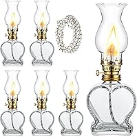 Vista 1 de Yexiya Juego de 6 Lámparas de Vidrio Vintage de Queroseno Lámpara de Aceite Rústica Farol de Cámara de Aceite Transparente de Queroseno Hurricane