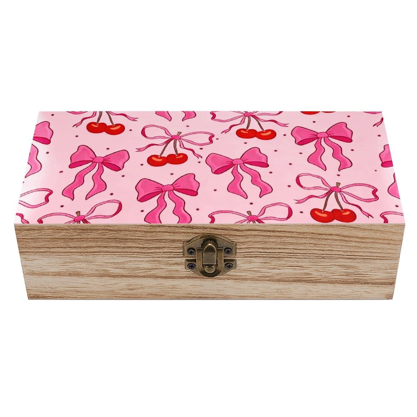 Wooden Storage Box with Hinged Lid Decorative Keepsake Boxes Organizer