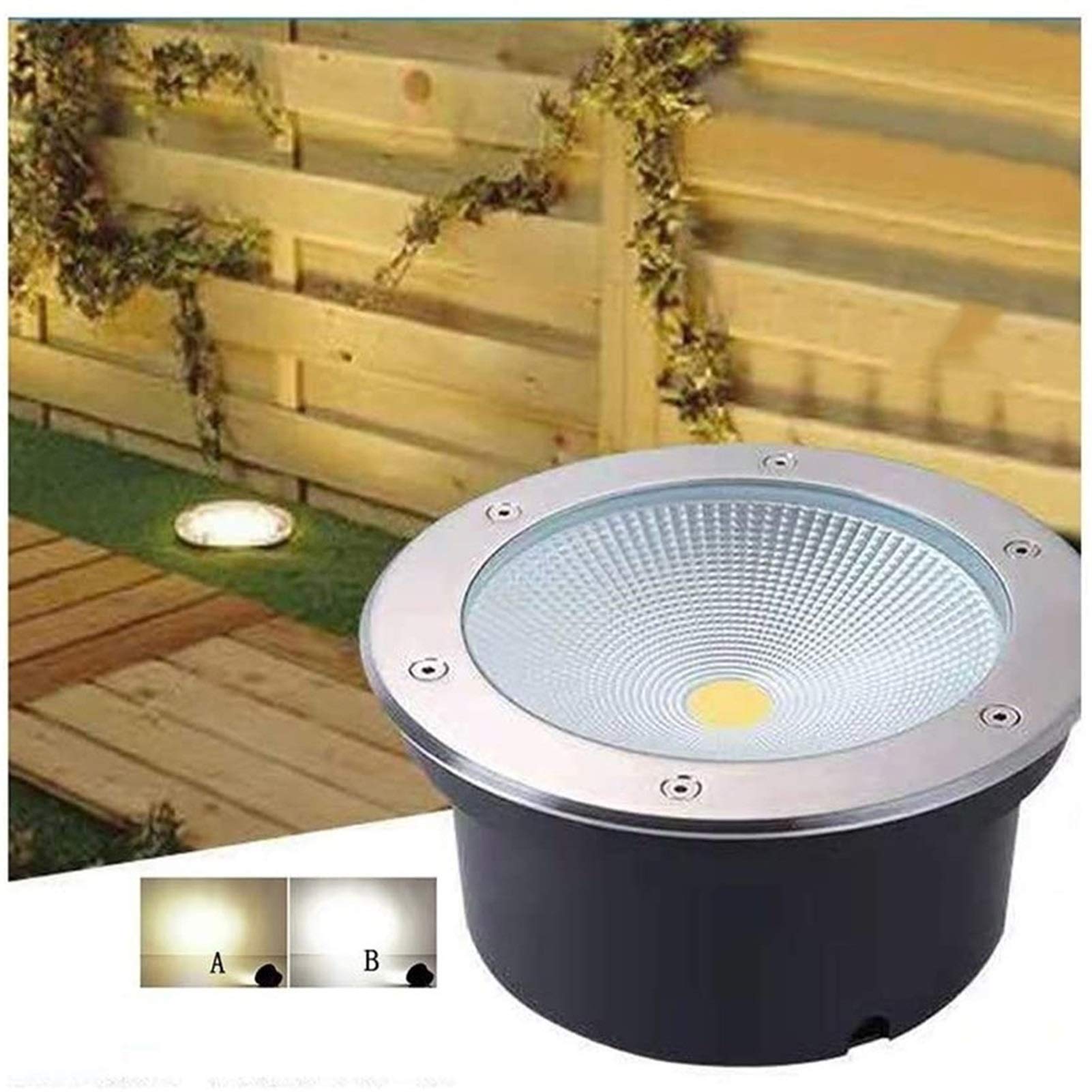 LED Foco empotrable al Aire Libre COB IP65 a prueba de agua Alto Voltaje Chip integrado Incrustado cubierta balcón patio Aclarar Luz blanca cálida 85-265 V ( Color : Blanco cálido , Tamaño : 5W )