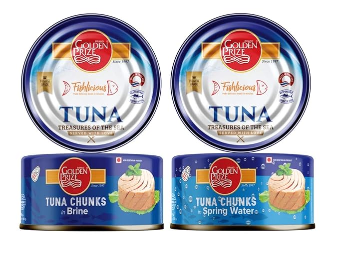 Golden Prize Combo - 1 x Tuna Chunk in Brine and 1 x Tuna Chunk in Springwater (2 x 185gms Each)
