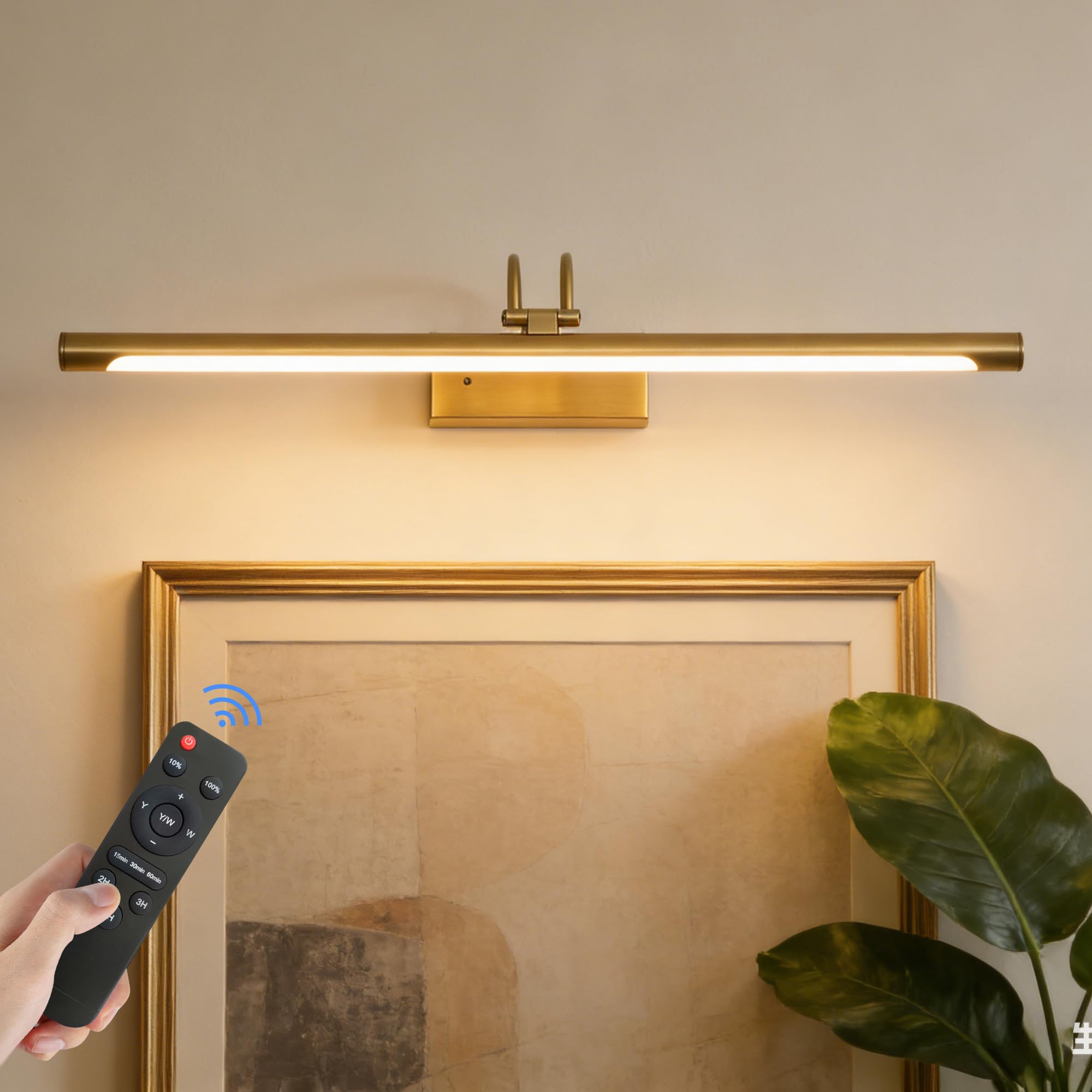 Lampada fotografica senza fili con telecomando, 60 cm, illuminazione a LED con 3 temperature di colore, 5000 mAh, ricaricabile, timer a batteria, dimmerabile, per pittura, opere d'arte e