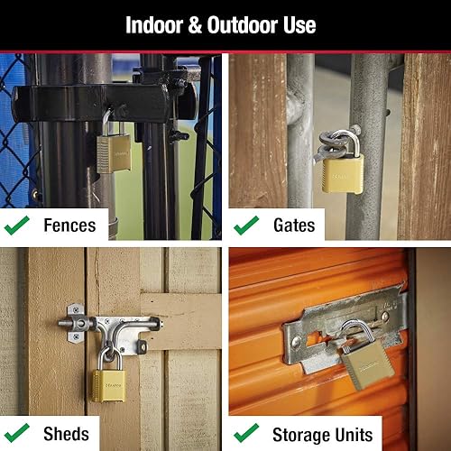 Miniatura 4 de Master Lock Cerradura de combinación para exteriores resistente 875D, acabado de latón