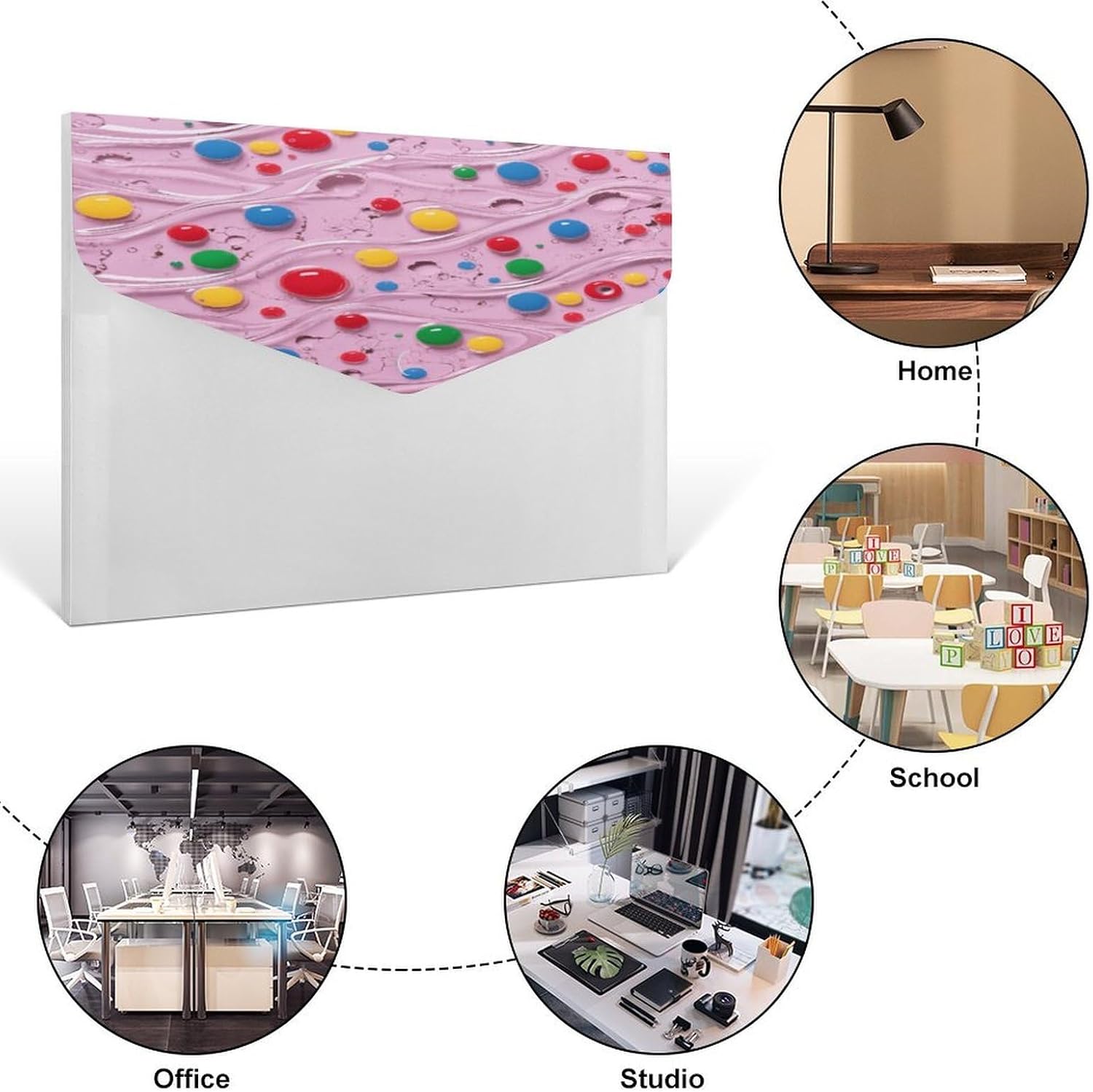 Colored Icing Sugar Expanding File Folder with 6 Pockets image 3