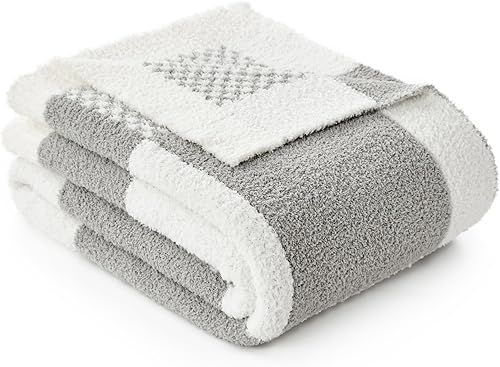 Miniatura 9 de Snuggle Sac Manta a cuadros rojos, manta de lana cuadriculada ultra suave y cálida de hilo de microfibra Lux para sofá, manta de punto reversible y