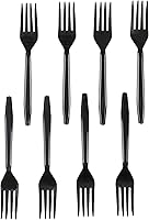 Vista 1 de Cubiertos de plástico desechables de peso pesado (tenedores - negro, 250)